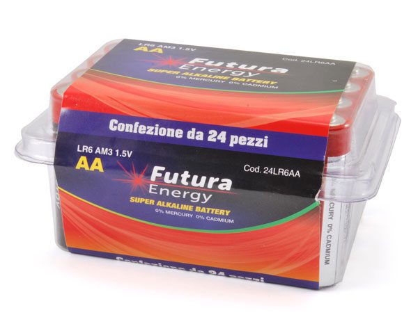 24 pezzi batterie alcaline LR6 AA