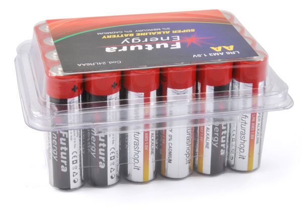 24 pezzi batterie alcaline LR6 AA