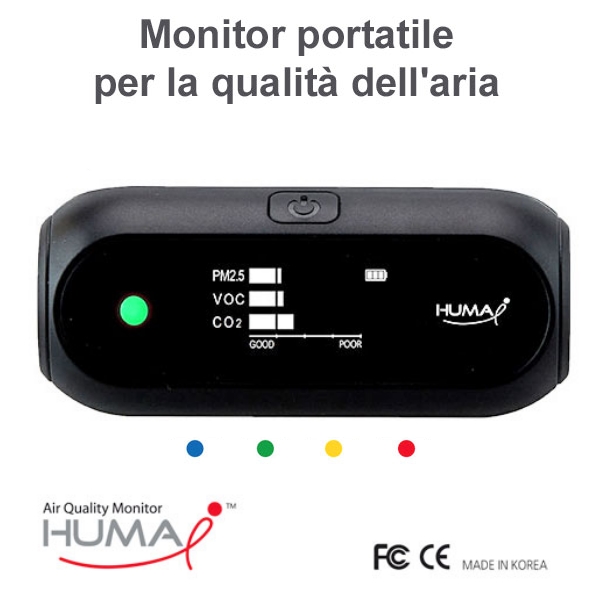 Monitor portatile per la qualità dell'aria (CO2, VOC, PM2.5, PM10)